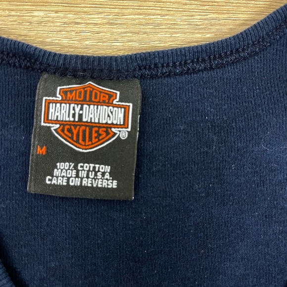 Vintage Harley Davidson Rainbow Tie Dye Cropped Tee Shirt Size M - Picture 4 of 6